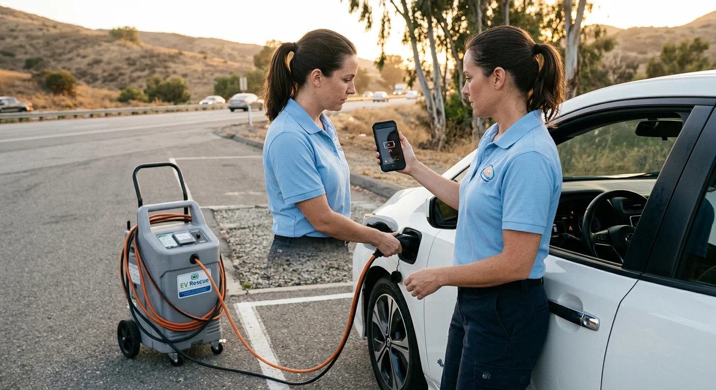 An EV driver records warning messages on the dashboard after the power fails again.