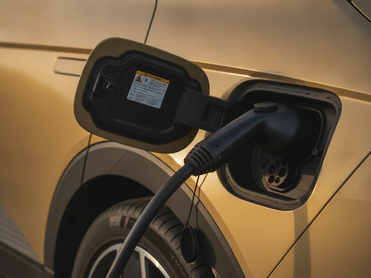 Charging cable seated in an EV charge port during a mobile top-up