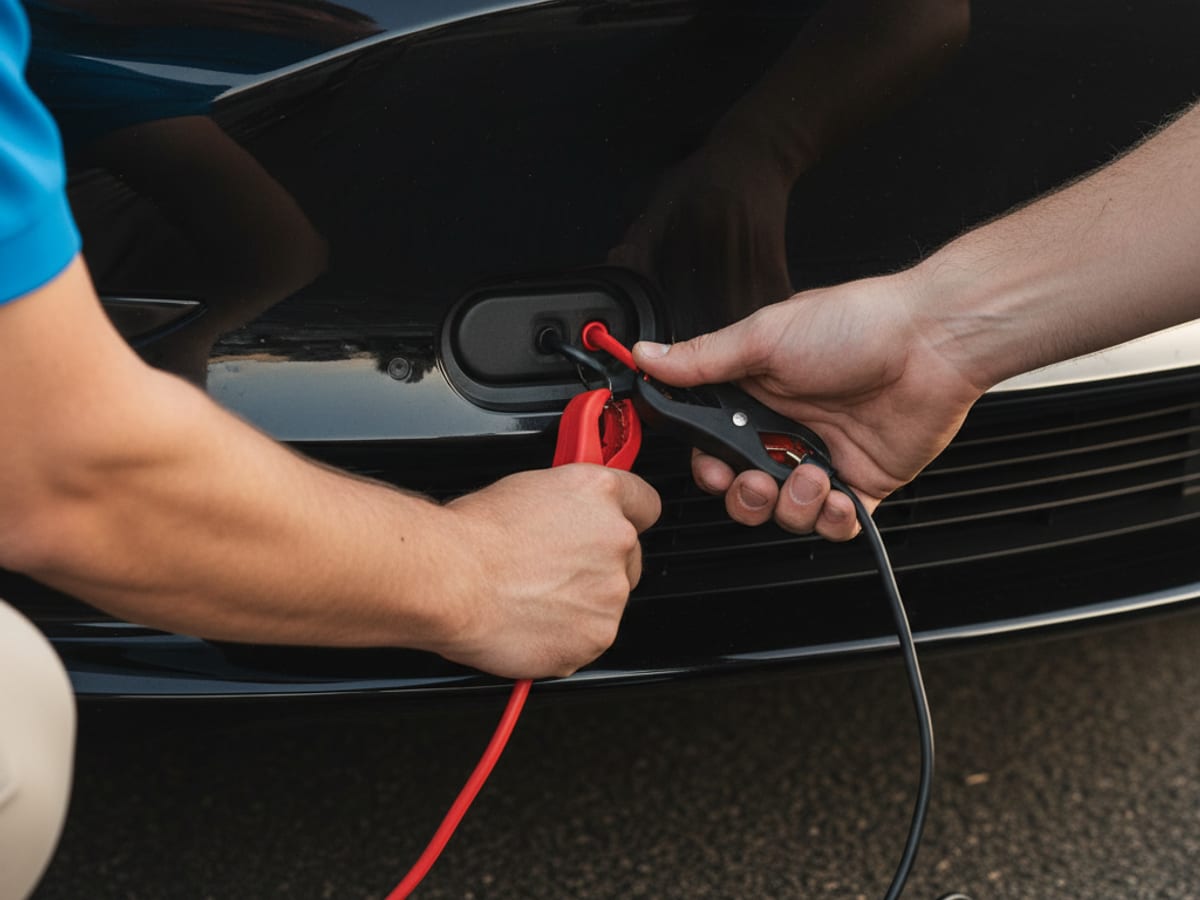 Model-specific low-voltage access area on a Tesla in South Florida